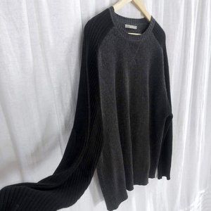 QOR Cashmere blend Gray & Black ribbed sweater L